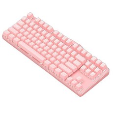 소녀를위한 기계식 키보드 핑크색 여성용 하트 연예인 마우스 펑크 복고풍 청축 사무실 게임, C_핑크화이트라이트청축87도금펑크