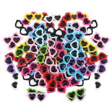 50 Pieces Mini Sunglasses for Crafts Glasses Doll Sunglasses Tiny DIY Decorating Kit Glasses 1, 혼합 색상 - 하트