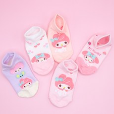 국산 정품 산리오 마이멜로디 여름 발목양말 5켤레 세트 아동 키즈 여아 어린이 유아 초등 깜찍한 캐릭터 예쁜 귀여운 스니커즈 양말 조카 어린이 단체 선물 어린이선물