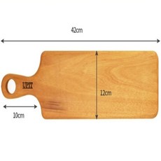 SSZ 플레이팅용 마호가니 원목 롱슬림 사각 손잡이 도마 25CM, 1개