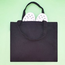 무지 캔버스백 블랙 가로S
