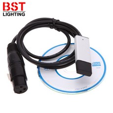 USB-DMX 인터페이스 어댑터 케이블 무대 디스코 이동 헤드 라이트 110cm PC DMX512 컨트롤러 신호 변환, 한개옵션0, 한개옵션0