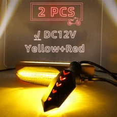 Pthene eBike 12V 32V 48V 52V 60V LED 깜빡이 신호등 전기 스쿠터 전기 오토바이 전기 자전거 ebike용, 16 12V YellowRed