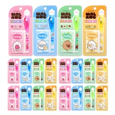 Popcorn Fancy Molang 秘密筆便條紙文具組 第6彈, 20個, 粉紅色 + 黃色 + 藍色 + 綠色