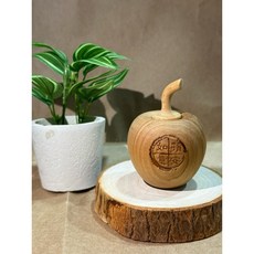 時光木香 蘋安如意 避邪擋煞 鎮宅保平安 靜心招財 台灣檜木蘋果木藝造型精油瓶 居家香氛, 1個