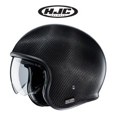 HJC V30 오픈페이스 헬멧 썬바이저 내장, S, 카본