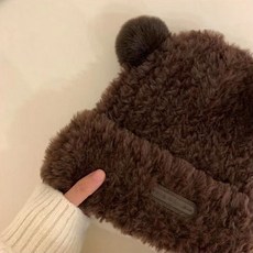 梨卡 帽子 毛帽 女 保暖帽 熊熊 冬天帽子 保暖 造型帽子 秋冬穿搭 可愛帽子 P075【現貨24H】