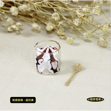 隨草憶境 （高精緻度玻璃）迷你仿真透明玻璃冰雪糕杯勺子 BJD袖珍食玩微縮場景微景觀模型, 1個, 一組入（雪糕杯+勺子）