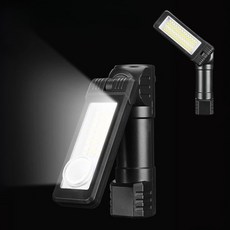 超亮工作燈 磁吸 汽修 手電筒 戶外 充電式 LED照明 頭燈 多檔亮度 超大續航 可視電顯 多功能, 1個, 如圖示