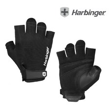 Harbinger Power Gloves 2.0 男款 輕巧 重訓健身手套, 1個, 基礎款 2.0 黑色,XS, 黑色