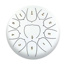 핑거드럼 스틸 혀 드럼 말렛 핑거 픽 핸드팬 명상 요가용 타악기 11 노트 6 인치, [03] White, 1개