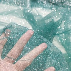 반짝 이는 반짝이 장식 조각 네트 원사 레이스 스파클 얇은 명주 그물 실버 패브릭 바느질 웨딩 드레스 베일 댄스 투투 소품, 5. 녹색 / B. 90x145CM(35inx57in), 1개