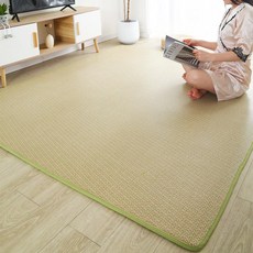 加厚冰涼藤蓆墊 日式榻榻米臥室夏季地毯 藤編床邊毯, 涼蓆4綠芝麻