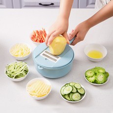 GRIT 多功能多合一蔬菜切片機刨絲器切碎機 12 件套, 粉色的