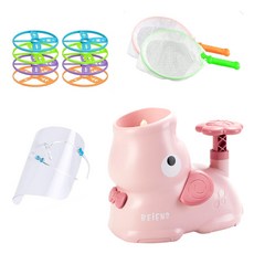 로앤제이 KC인증 코끼리 캐치 플라잉 프로펠러 비행접시 발사기 선물, 코끼리(핑크), 1개