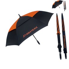 블랙 오렌지 콤비 배색 이중 방풍 75 자동 1단 장우산