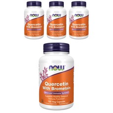 NOW Foods 鳳梨酵素槲皮素素食膠囊, 120顆, 4罐