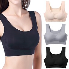 미코 무봉제 심리스 노라인 스포츠 브라렛 브라탑 3P