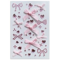 다락301 스티커 페이스 반짝이 페스티벌 파티 워터밤 메이크업 큐빅 얼굴스티커, 1개, 08 핑크리본