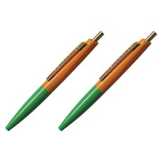 안테릭 미니 유성 볼펜 0.5mm BP10, 퓨어 오렌지 + 바질 그린, 2개