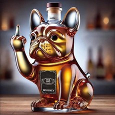 威士忌醒酒器 哥吉拉 法鬥 老鷹 鴨子造型 玻璃酒瓶擺件, 1個, 威士忌醒酒器( 法鬥 )