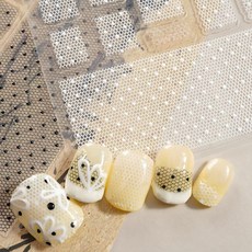 시스루 블랙앤화이트 도트 네일스티커 세트, 1개, 블랙+화이트