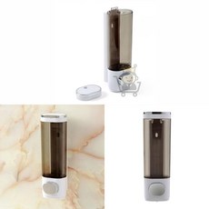 마켓보스야 잠금형 벽걸이 물비누 디스펜서 1구 300ml 화이트 샴푸케이스