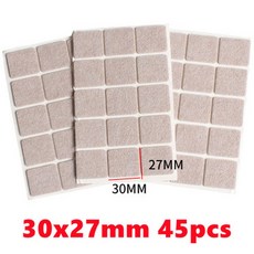 펠트 의자 다리 패드 3mm 테이블 가구 바닥 스크래치 보호기 매트 음소거 미끄럼 방지 자체 접착 DIY 액세, 30x27mm 45pcs