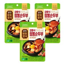 풀무원 반듯한식 강릉식 짬뽕순두부 찌개양념 소스, 3개, 140g