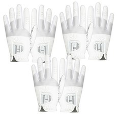 핸즐 KPGA 뉴핸즐 여성 합피 양손착용 골프장갑 3장, 그레이, 3개 그레이, 3개