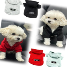 강아지옷 강아지 겨울 기모 후드 따뜻한 옷 똑딱이 단추, 1개, 민트