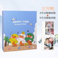 證件照收納冊 卡通 1寸2寸兩寸兒童拍立得照片相冊, 放3寸60張+5寸30張照片,LucK貓