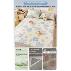 고밀도 여름 쿨링매트 냉각패드 시원한 패드 빈티지 1.2m 다양한사이즈 디자인 세탁가능, 스트로베리 블루 플라워, 0.9m, 매트 스타일 - 스트로베리 블루 플라워