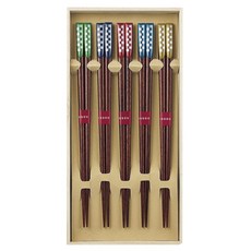 元祿筷子, 1個, 5個筷子, 綠色+藏青色+紅色+藍色+黃色