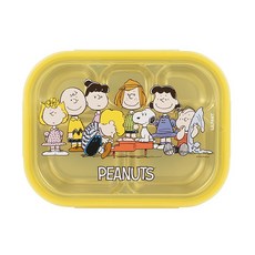 LILFANT 花生漫畫史努比便當盒 304不鏽鋼, 1套, 五格餐盤+上蓋, Yellow