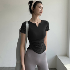女短袖運動上衣 瑜伽 T恤 速幹透氣 健身跑步服