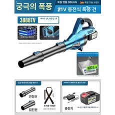 고출력 산업용 송풍기 낙엽 강력한 제거 J. 먼지, 블루 충전식 건 3888TV1 1개 1개, 1개