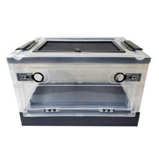 可折疊寵物箱 烏龜缸 刺蝟飼養箱 角蛙飼養箱 爬蟲箱 透明寵物活動空間, 1個, 黑色