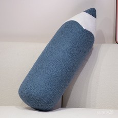 부드러운 필기감 연필 쿠션 다용도 편안한 인형 베개, 70cm/0.76kg, 진한 파란색 테디 벨벳 연필 모양 쿠션
