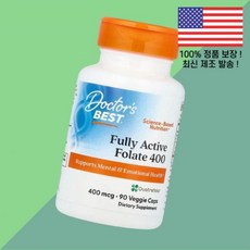 닥터스베스트 엽산 폴레이트 폴릭 애씨드 400 400mcg 식물성 베지캡슐 90정 Doctor's Best Fully Active Folate 90 Veggie Caps