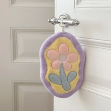 可愛花花擦手巾 可掛式強吸水速幹家用不掉毛手帕 洗手間厚抹布, 1個, 紫色小花花