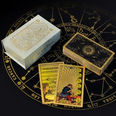 금색 타로카드 방수 플라스틱 pvc 전문가용 선물 눈 검은색, 5. 테이블보+320페이지 가이드북