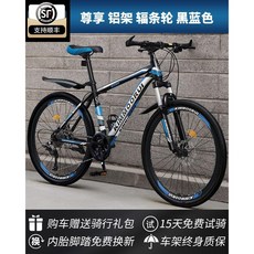 경량 MTB 산악자전거 탄소섬유 크로스 바이크 초보 휠, 21단, 26인치, I. 스포크 휠 블랙/블루(경량)