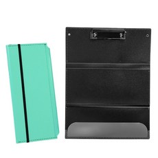 隨行摺疊板夾 收納 筆記夾板 可放置醫師袍口袋 醫護人員, 1個, 淺綠色-三折板夾