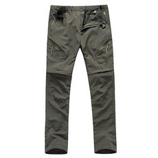 남성용 컨버터블 하이킹 팬츠 아웃도어 카고 퀵 드라이 지퍼 오프 경량 낚시 팬츠 멀티 포켓 포함 아미 그린.