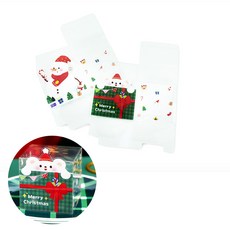 더문샵 크리스마스 선물 투명케이스 상자 크리스마스포장박스 눈사람 끈상자 손잡이포장박스 크리스마스포장지, 북극곰