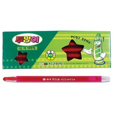 지구화학 투명이 낱색 색연필 빨강 12입, 2개