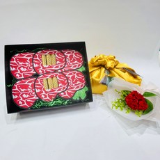 러블리팜 單支人造花 + 零用錢禮物套組, 韓牛 + 金色, 1個