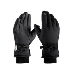 溫暖的智慧防寒觸控刷毛滑雪手套, 黑色（男士）