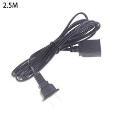 AC 전원 코드 ON/OFF 스위치 버튼이 있는 흰색 검정색 빨간색 라인 케이블 와이어 줄 2핀 플러그 연장 어댑, 03 2 .5M Black